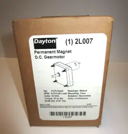 NEW NOS GENUINE DAYTON ELECTRIC 2L007 PERMANENT MAGNET DC GEARMOTOR