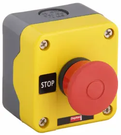 DAYTON - 32W275 - CONTROL STATION MUSHROOM HEAD PUSH BUTTON, 0 PILOT LIGHTS 1 NC
