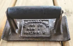 VINTAGE CONCRETE CEMENT TOOL TROWEL  WOODEN HANDLE KRAMER BROS. EDGER  DAYTON OH