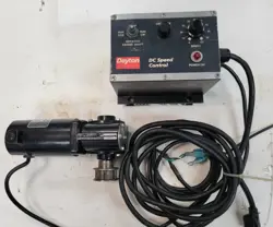 BODINE DC GEAR BOX MOTOR 24ABEPM W/ DAYTON SPEED CONTROL 115 V, 0-250 RPM