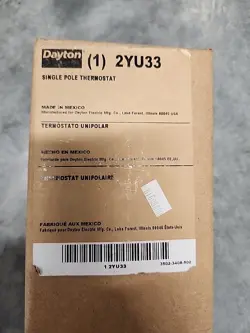 DAYTON 2YU33 ELECTRIC SINGLE POLE THERMOSTAT NEW