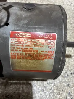 DAYTON 3M049 FAN DUTY AC MOTOR - 115V, 1/3HP 5.5 AMPS
