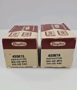 (2PK) DAYTON CAPACITOR - 4X067A - 340-408MFD 110-125 VAC《NIB》PRICED TO SELL
