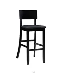 LINON DAYTON FAUX LEATHER BAR STOOL, BLACK/DARK BROWN