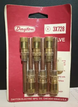 DAYTON ELECTRIC MFG CO ACCESS VALVE 6-PACK 3X728 NOS SOLID COPPER & BRASS