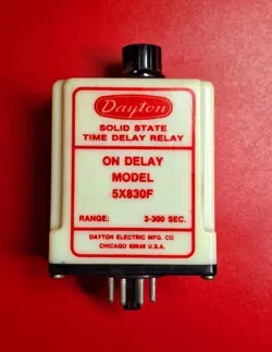 DAYTON 5X830F SOLID STATE TIME DELAY RELAY 3-300SEC 120VAC, MADE IN USA - NEW