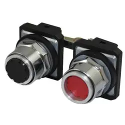 DAYTON 30G347 PENDANT PUSH BUTTON, 30 MM, BLACK/RED