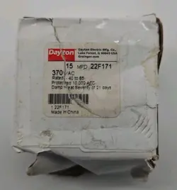 DAYTON - 22F171 -  MOTOR RUN CAPACITOR - 370V AC - 5 MFD