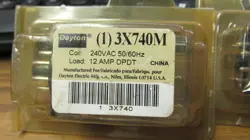 NEW DAYTON 3X740M RELAY 240VAC 50/60HZ 12SMP DPDT,...  VO-27G