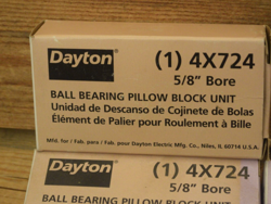 DAYTON PILLOW BLOCK BEARING 4X724 5/8” BORE NEW IN BOX  LOT OF 2