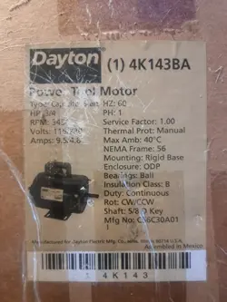 4K143BA DAYTON MOTOR 3/4 HP POWER TOOL MOTOR