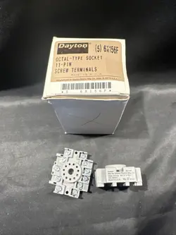 (2) NOS DAYTON ELECTRIC 6X156F 11 PIN RAIL MOUNT OCTAL RELAY SOCKET 10A 300V