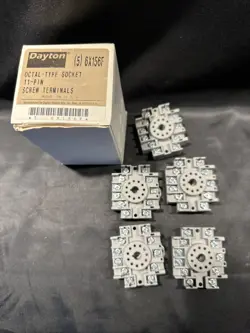 SHIPS FREE 5 DAYTON REPLACEMENT PARTS OCTAL TYPE SOCKET # 6X156F NEW OLD STOCK