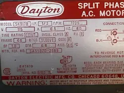DAYTON 5K917B GP MOTOR, 1/3 HP, 1,725 RPM,115V AC,48Z 5K917