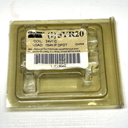 DAYTON (1) 5YR20 COIL 24VDC LOAD 15 AMP DPDT