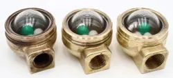 LOT OF 3 MPC DAYTON MODEL 202 VISUAL FLOW INDICATOR VALVES BRASS FITTINGS