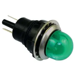 DAYTON RAISED PANEL LIGHT, GREEN, 120 V AC 22NY61 DAYTON 22NY61 18MM MOUNTING