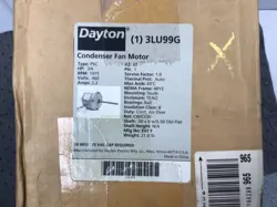 DAYTON CONDENSER FAN MOTOR 3LU99G TYPE PDC HP 3/4 RPM 1075 VOLTS 460 PH 1