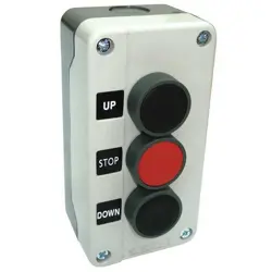 DAYTON CONTROL STATION, 3 PUSH BUTTONS, BLK/RED 32W273 DAYTON 32W273 22 MM
