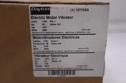 NEW DAYTON 1DYN5A ELECTRIC MOTOR VIBRATOR 115 VAC 3600 RPM SINGLE PHASE  #H190