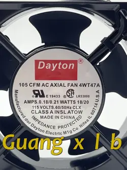 NEW AC AXIAL FAN FOR DAYTON 4WT47A 105CFM 18/20W 115V 0.18/0.21A 2-PIN 1PCS #