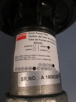 DAYTON DRUM PUMP TUBE 5UWF5