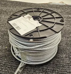 DAYTON 2TAE9 500FT WIRE ROPE GALVANIZED STEEL 7 X 19, 840 LB WORKING LOAD LIMIT