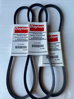 LOT OF 3 NEW DAYTON 4L380H  PREMIUM V-BELTS