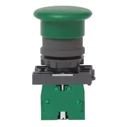 DAYTON 32UK29 MUSHROOM HEAD PUSH BUTTON, 22 MM, 1NO, GREEN