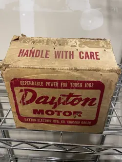 1977 DAYTON 3M380 ELECTRIC MOTOR 1/4 HP 1050 RPM 115 VOLT OPEN TYPE 1/2” DRIVE