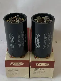LOT OF 2 DAYTON 4X058A CAPACITOR 105-126MFD 110-125VAC