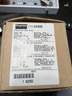 BRAND NEW- DAYTON 6Z083B GEARMOTOR 1/20HP 115V 25.2:1 RATIO 63RPM