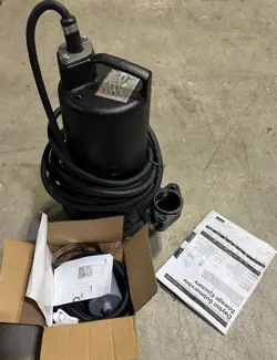 DAYTON 3BB91 SEWAGE EJECTOR PUMP, 2 HP, 240V AC, 1-PHASE, 15.0 A, NEW!