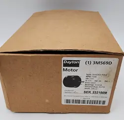 DAYTON 3M569D SHADED POLE HVAC MOTOR, 1/15 HP, 1550 RPM, 115V