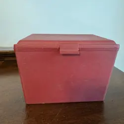MEAD 4X6 FILE BOX #63440 MAROON BURGUNDY, DAYTON OHIO VINTAGE