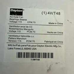 DAYTON 4WT48 AC AXIAL COOLING FAN 70CFM 2000RPM 0.13 AMP 115V 11W