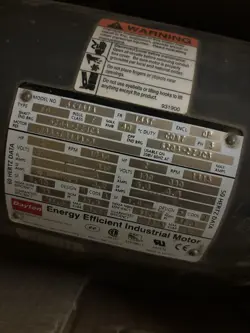DAYTON 2HP,1740RPM,208/230-460V 3PH. 60 HERTZ 1415 RPM,190/380 V 3PH. 50 HERTZ