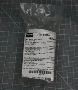 DAYTON 14H178 LIMIT SWITCH BODY,1NO/1NC,10A AT 250V