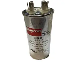 🔥🇺🇸DAYTON 2MEC8 RUN CAPACITOR,25 MFD,370V,ROUND