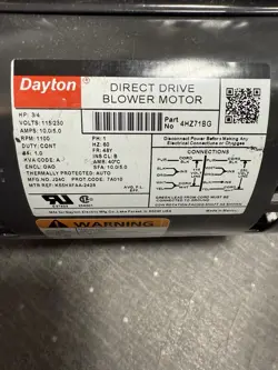 DAYTON 4HZ71 DIRECT DRIVE BLOWER MOTOR 3/4 HP NEW!