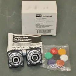 (3) DAYTON PENDANT PUSH BUTTON 30G344, NON-ILLUMINATED, 2 BUTTON, 30 MM MOUNT