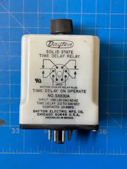 DAYTON 10A 100VAC SOLID STATE TIME DELAY RELAY 5X830A
