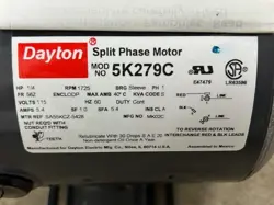 DAYTON SPLIT PHASE MOTOR 5K279C