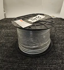 DAYTON 1DLA4 250FT WIRE ROPE GALVANIZED STEEL 7 X 19, 1,400 LB WORKING LOAD
