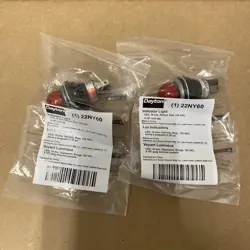 2PCS -DAYTON 22NY60 RAISED INDICATOR LIGHT,RED,120V