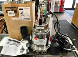 DAYTON SUMP PUMP MODEL 3YU74A 1/3HP SINGLE PHASE 3450RPM 115V/60HZ TETHER FLOAT