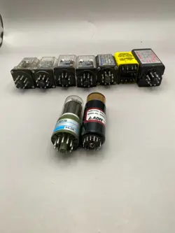 LOT OF 9 INDUSTRIAL PLUG-IN RELAYS & TUBES - MAGNACRAFT, ADIT, DAYTON - TESTED