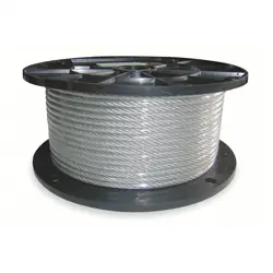 DAYTON 2TAE4B WIRE ROPE, 500 FT LENGTH, GALVANIZED STEEL