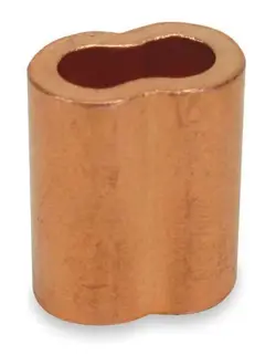 DAYTON 1DLE8 WIRE ROPE SLEEVE, 1/4 IN, COPPER, PK25