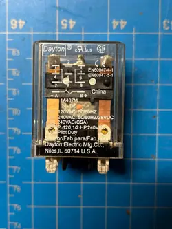 DAYTON 10A 240V GENERAL PURPOSE RELAY 1A487M